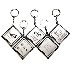 Personalised CPU Processor Keychain,Personalized Keychain,Engrave Name Date or Any Text, Custom Engraved Keyring.