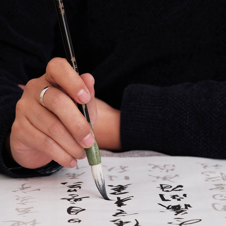 Chinese Writing or Sumi Painting Japanese Professional Chinese Calligraphy Man-made hair Kanji Sumi Drawing Brush 