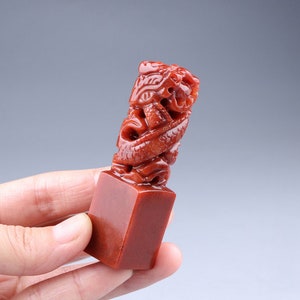 Sigillo cinese DragonChop, sigillo personalizzato cinese, scultura in pietra cinese, sigillo circolare in pietra cinese con il tuo nome inciso a mano.