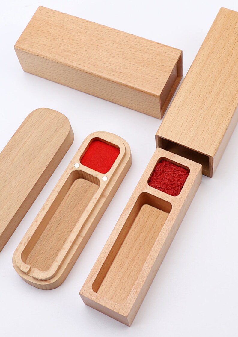 Customized Portable Calligraphy Personal Name Gift Box, Seal Receiving ...