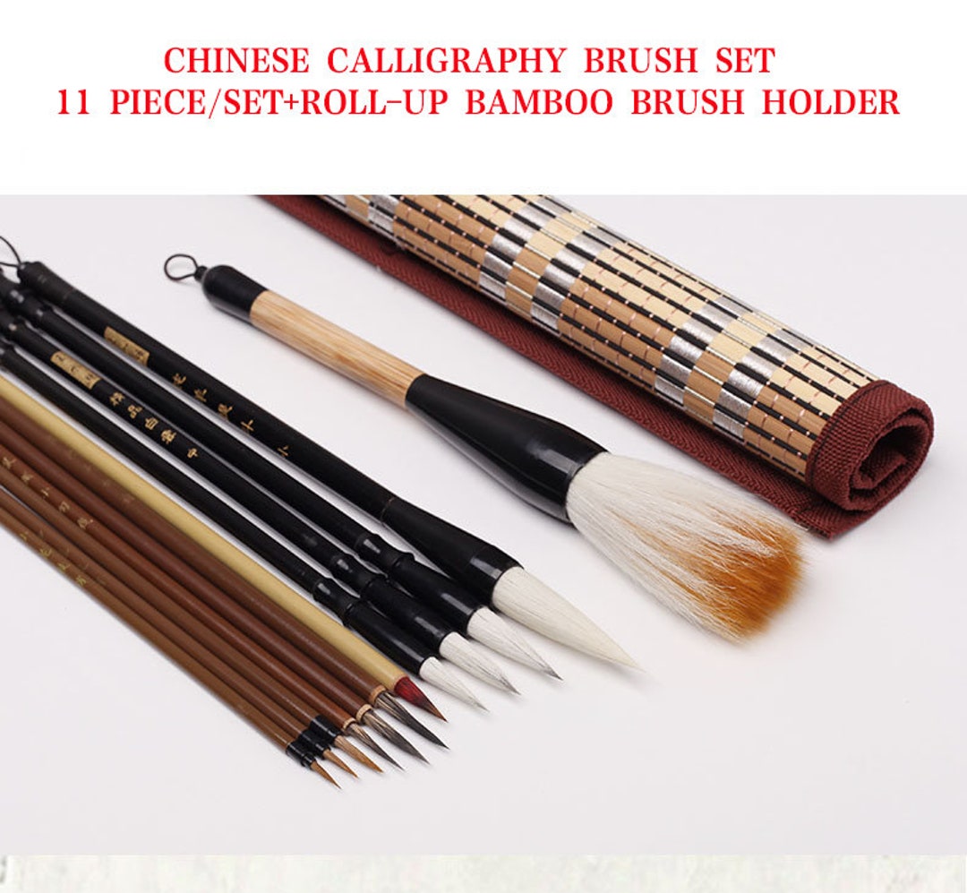 Chinese CALLIGRAPHY Set 5 Brush Japanese Sumi-e Ink - Never Used