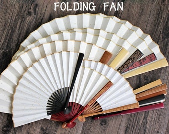 Hand-written Chinese calligraphy folding fan, Handheld Folding Fan,silk fan, gift craft fan