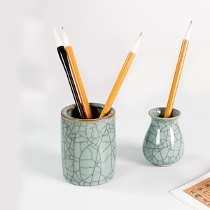 Supporto per penna in ceramica per calligrafia cinese, supporto per pennello da scrittura per calligrafia da scrivania, adatto per ufficio, classe, famiglia.