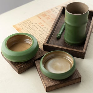 Set per scrittura/pittura con pennelli per calligrafia cinese/giapponese con portapenne, portapennelli, ciotola per lavare le penne, disco inchiostrato, bollitori.