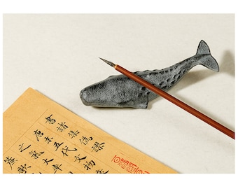 Chinese Calligraphy Paperweight,whale Iron Paperweight, Brush Paintig Writing Sumi Drawing Paperweight，Calligraphy Practice Tool.