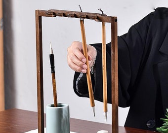 Taille personnalisable Chinois Japonais Calligrapghy Bamboo Brush Hanger Drawing Brush Holder.