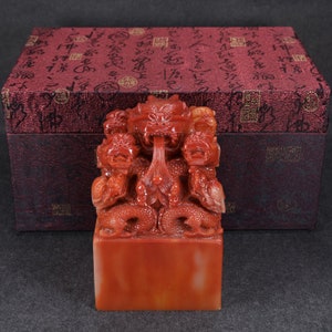 Sigillo del drago cinese, sigillo personalizzato cinese, scultura del sigillo di pietra cinese, sigillo quadrato di pietra cinese con il tuo nome inciso a mano
