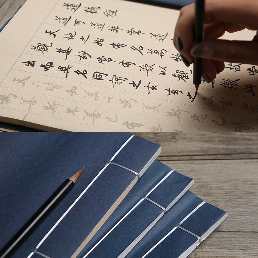 NUOBESTY Chinesische Kalligraphie Papier Buch Handschrift Praxis Verfolgung von Texten Schreibpraxis Notizbuch für Chinesische Harte Stift Handschrift Übung 