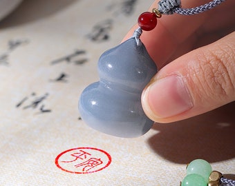 Customized Blue Frozen Jade Gourd Fortune Gift Seals, Chinese Stone Seal With Your Name Hand Engraved, Custom Made Seal Set.