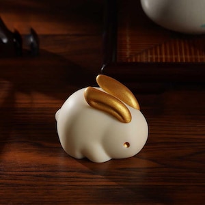 Chinesische Kalligraphie Briefbeschwerer,Imitat Elfenbein Kaninchen Briefbeschwerer, Papier flach halten,Pinsel malen Schreiben Zeichnung Briefbeschwerer.