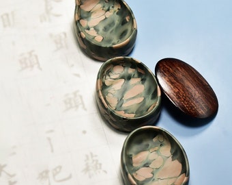 Chinese Mini Calligraphy Inkstone,Natural Stone Calligraphy Ink Stone with Cover.