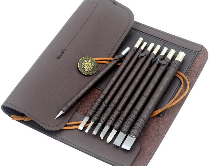 8pcs Tungsten Steel Stone Carving Kit Hard Engraving Carve Cutting Blade Chisel Tool Set for Stone Seal Graver.