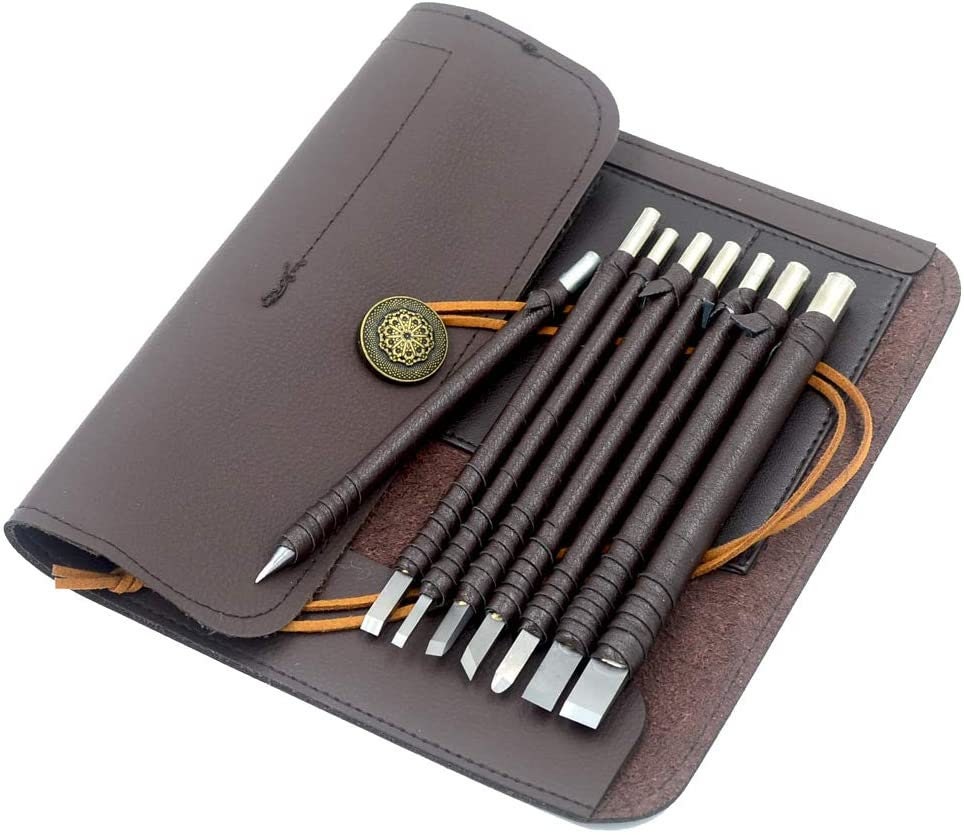 Tools 8 Pcs tungsten steel Stone Carving hand Tool set stone carving