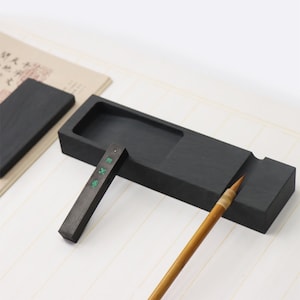 Pietra da calama fermacarte cinese in pietra naturale, pietra da inchiostro She multifunzionale in pietra naturale, strumento per esercitarsi con la calligrafia per dipingere, scrivere, disegnare sumi.