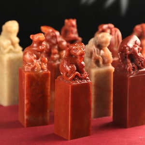 Sigillo cinese con lo zodiaco, sigillo cinese personalizzato, sigillo cinese in pietra intagliato, sigillo cinese quadrato in pietra con il tuo nome inciso a mano.