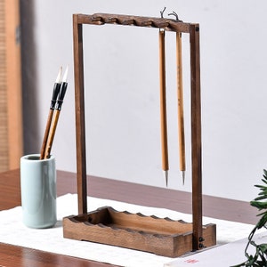 Taille personnalisable Chinois Japonais Calligrapghy Bamboo Brush Hanger Drawing Brush Holder. image 7