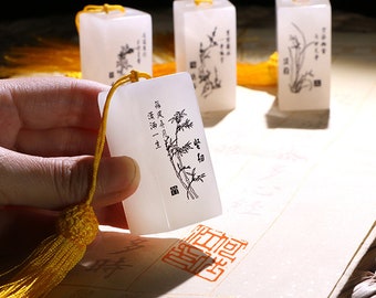 Selo com nome personalizado, entalhe em selo, selo chinês com seu nome gravado à mão, conjunto de selos personalizados