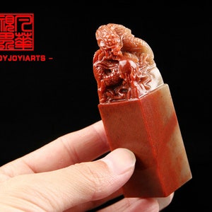 3CM Chinese Dragon gioca sigillo di perle, sigillo personalizzato cinese, scultura di sigillo cinese, sigillo di pietra quadrata cinese con il tuo nome inciso a mano.