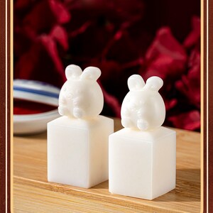 Custom Jade Rabbit Seal, Chinese Stone Square Seal With Your Name Hand ...
