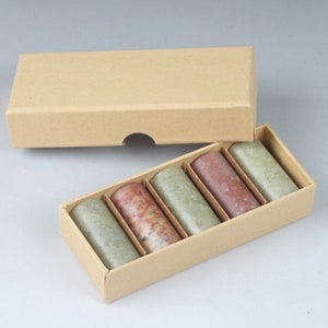 5 PCS Cinese Qintian Pietra Circolare , Per intaglio di foche di pietra cinesi, pratica di intaglio di foche cinesi.(2.5*5CM)