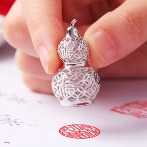 Sceau de gourde en argent personnalisé chinois, pendentif porte-clés, pendentif pour hommes et femmes charmants, cadeaux créatifs.
