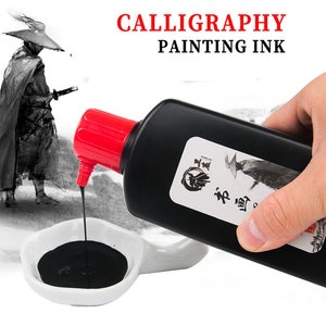 Pratica Pennello Inchiostro per Iniziare Cinese Giapponese Calligrafia Pratica Pennello Pittura, Nero - (100ml / 250ml / 500mlZ) / bottiglia