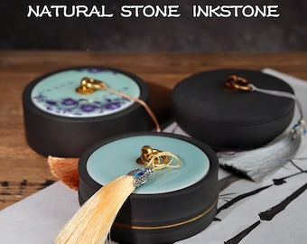 China's Wind Natural Stone Inkstone  for Chinese Japanese Calligraphy Practice