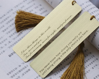 Personalized Bookmark, Customized Bookmark, Custom Brass Bookmark, Hand Made Present, Book Accessory.