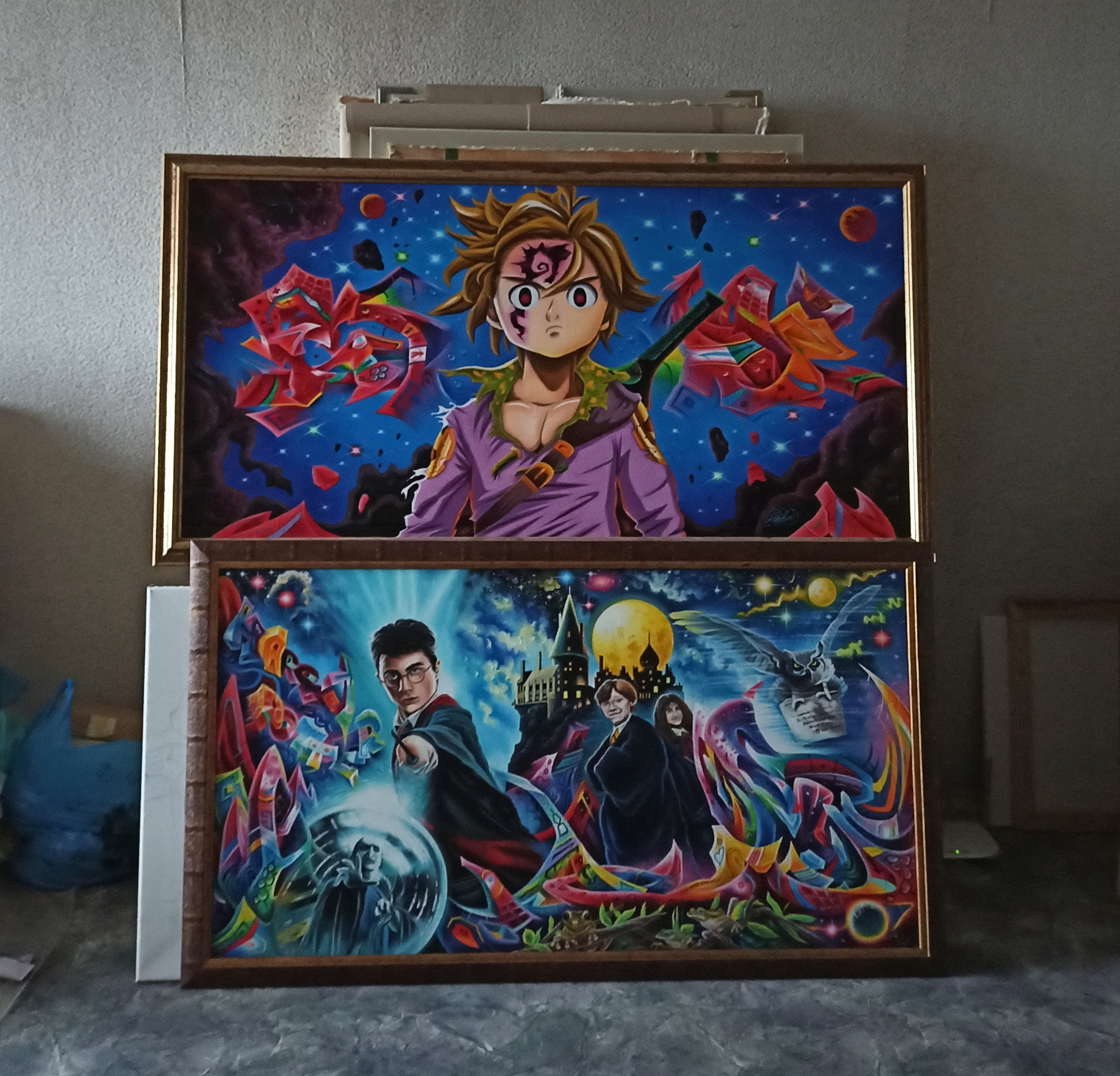 Anime 'seven Deadly Sins' Oil Painting: Graffiti Fantasy Art