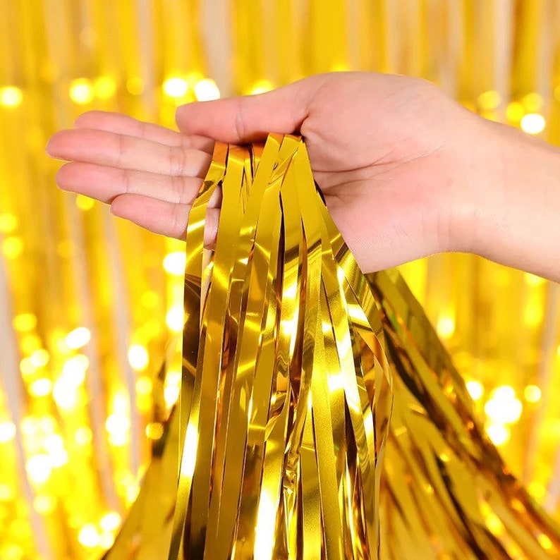 Gold Foil Fringe Party Decoration Rain Curtain Photo-booth Backdrop