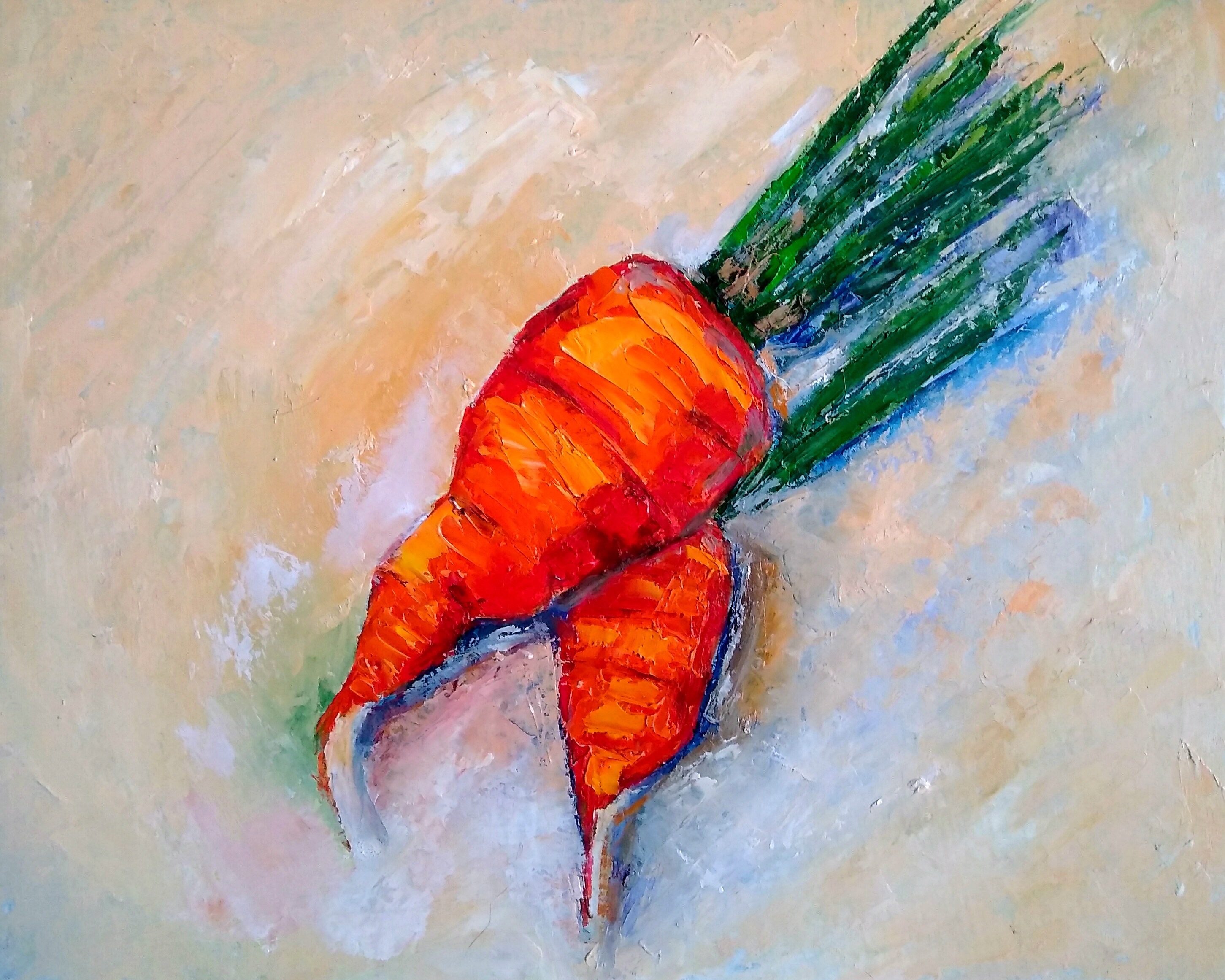 Carrot Original Oil Painting Still Life Vegetable Artwork Etsy