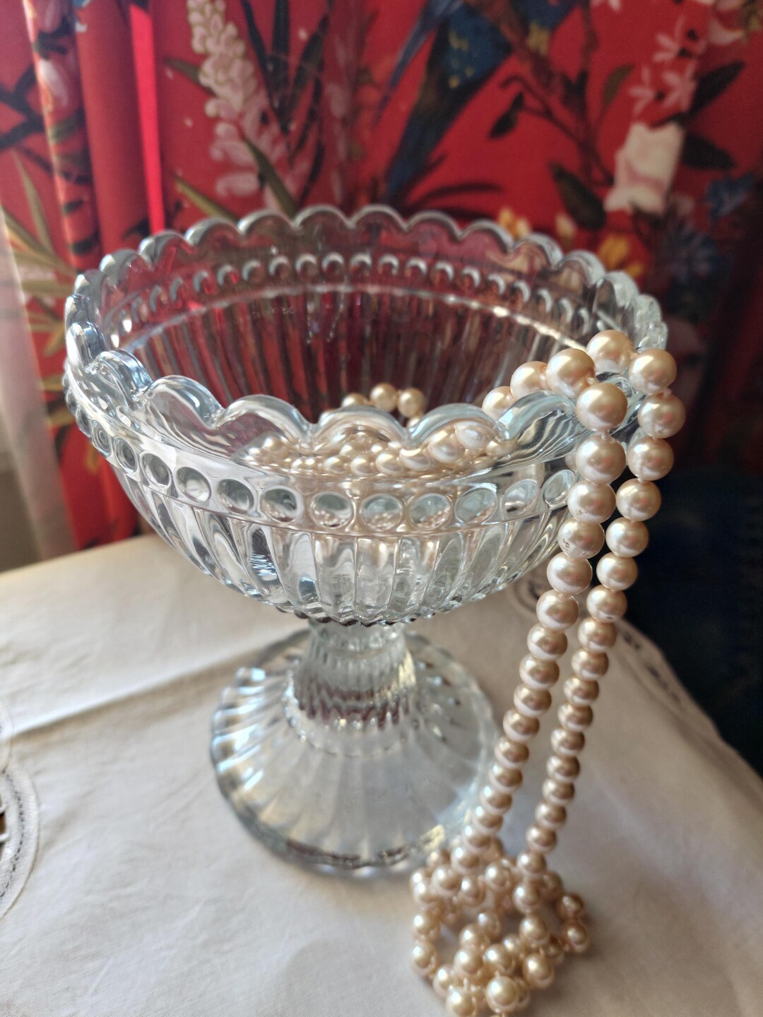 Vintage Elegant Glass Compote, Luxury Glass, Decorative Glass, Glass ...