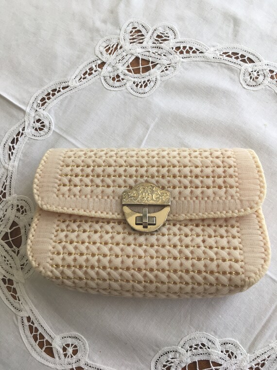 cream clutch purse