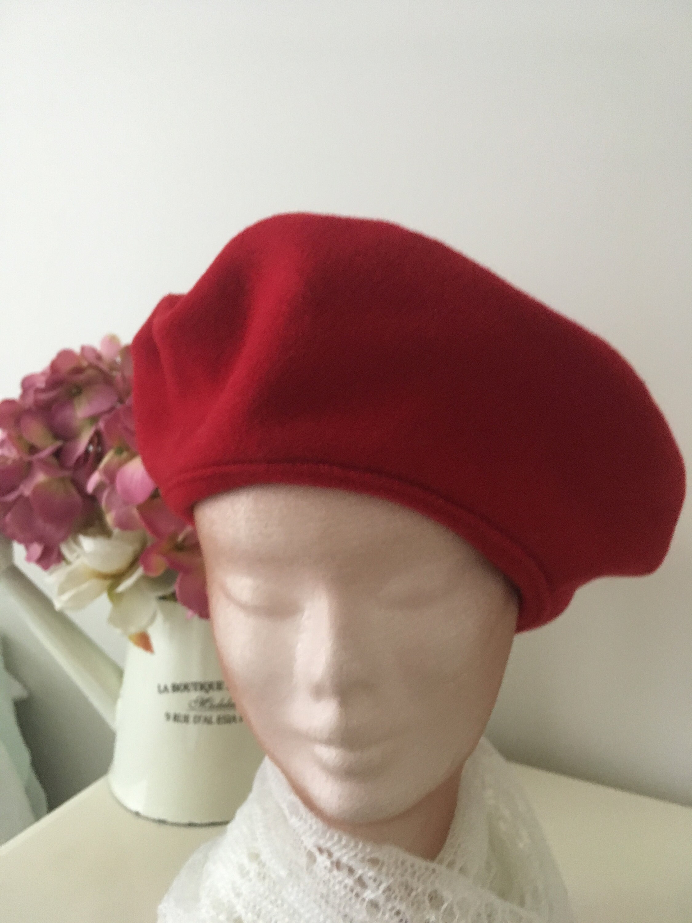 Red beret wool beret smart hat sophisticated beret lined Etsy