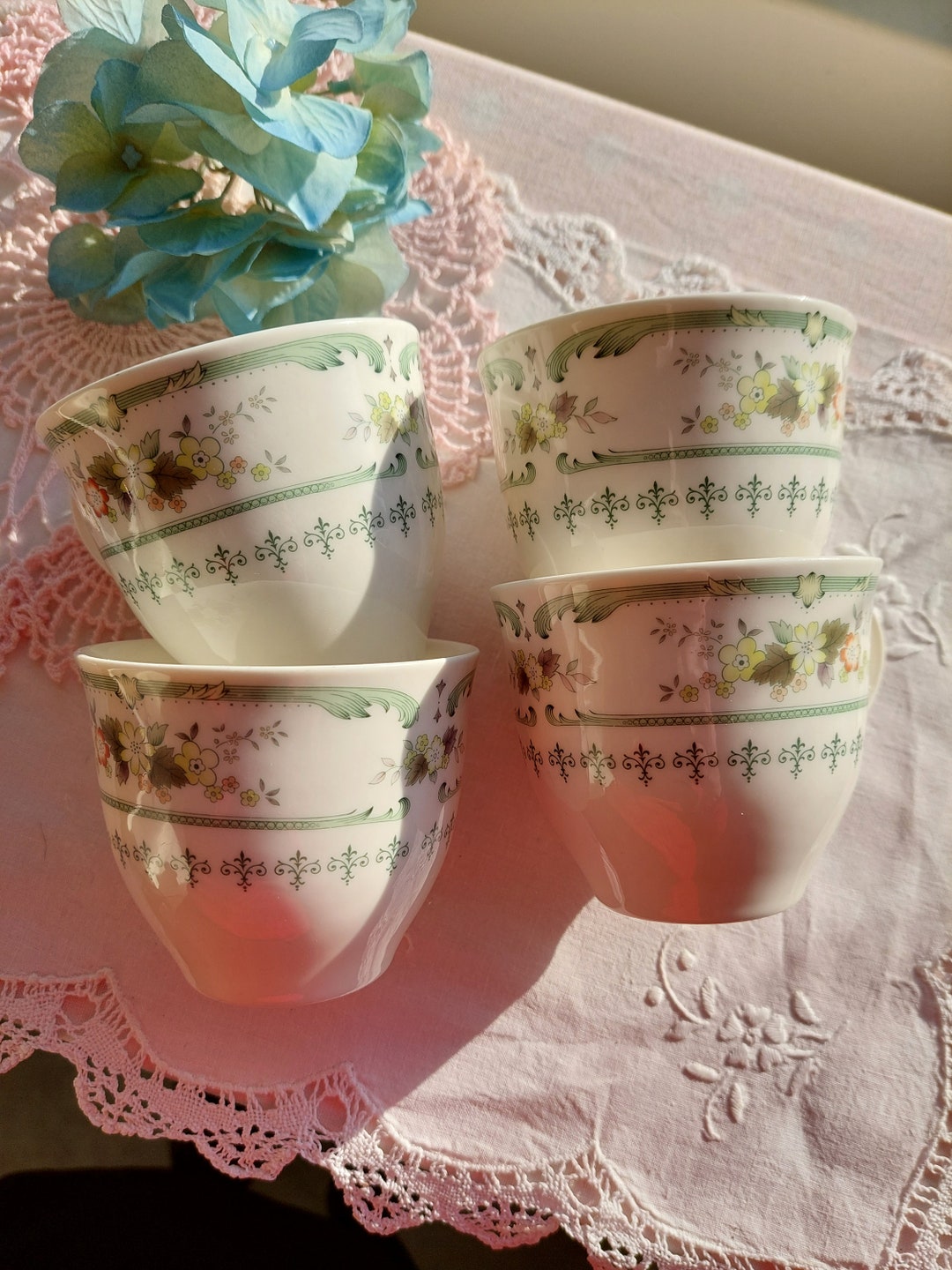4 Vintage Provencal Royal Doulton Cups Made in England Cups Etsy