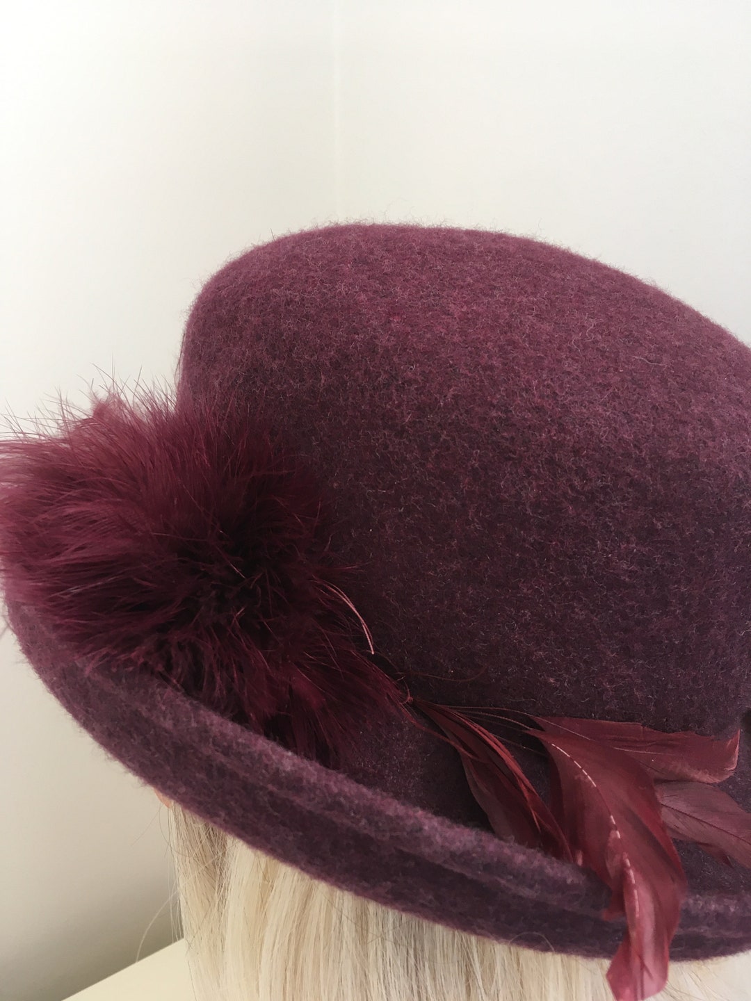 Maroon Felt Hat, Vintage Hat, Vintage Felt Hat, Gregory Ladner Hat
