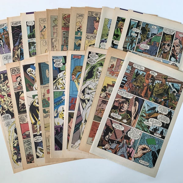 Vintage Comic Pages Lot | Comics Scrapbooking Wallpaper Aesthetic Wallpaper Vintage 90s 80s 70s 60s Marvel Cartoon Disney DC Avengers