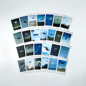 UFO Photo Prints | Aliencore Alien Aesthetic Unidentified Flying Object Cryptidcore Cryptid Area 51 Instant Photo Journaling