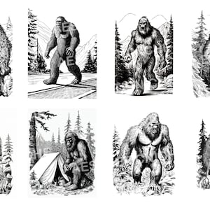 Bigfoot Printable Coloring Pages - Etsy