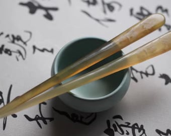 Peony 牡丹 Rare Hair Pins Traditional Chinese Horn Hairpin