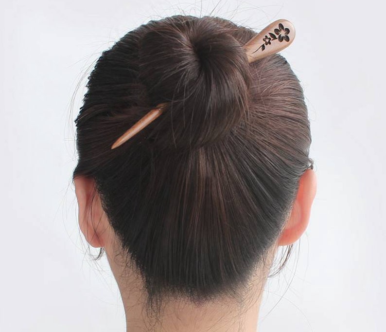 青松 檀木发簪 Incense pine unisex Épingle à cheveux-Chinese santal hair pin image 8