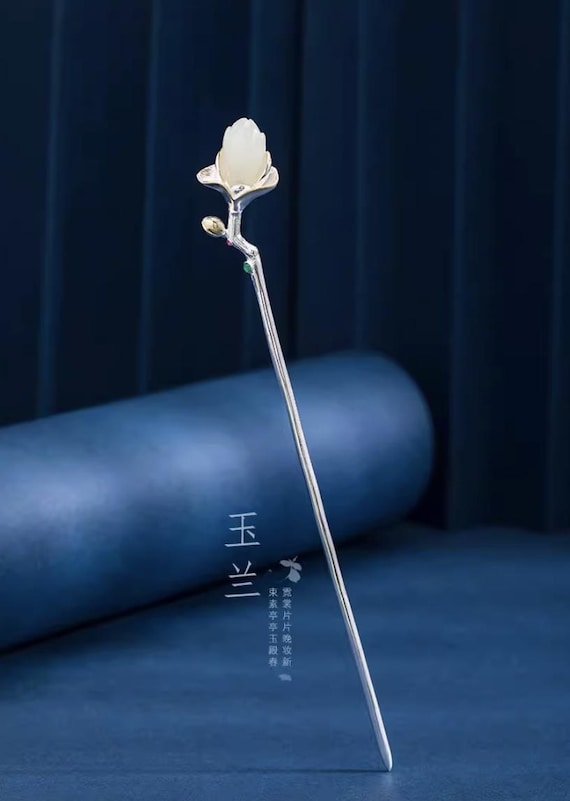 Magnolia 玉蘭 Rare Traditional Chinese Hair Pins - Handmade