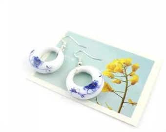 China Blue boucle d'oreille - China blue-and-white porcelain - Classic Meets Contemporary