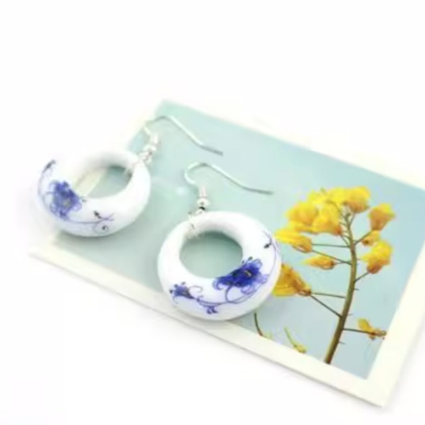 China Blue boucle d'oreille - China blue-and-white porcelain - Classic Meets Contemporary