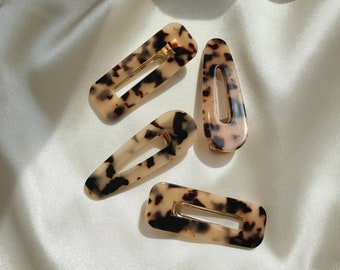 Tortoise resin hair clip, Acetate Hair Clip, Leopard Beige, Hair barrette, Acetate Hair pins, Resin pin, Acrylic hair clip, Resin clips