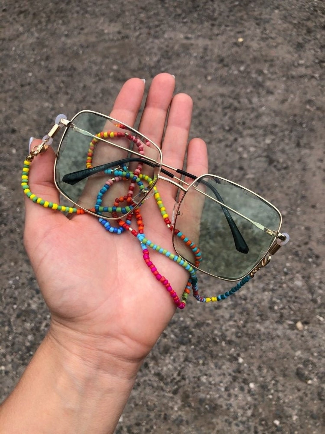 Beaded Glasses Chain, Sunglass Strap Chain, Colored Beaded Eyeglass