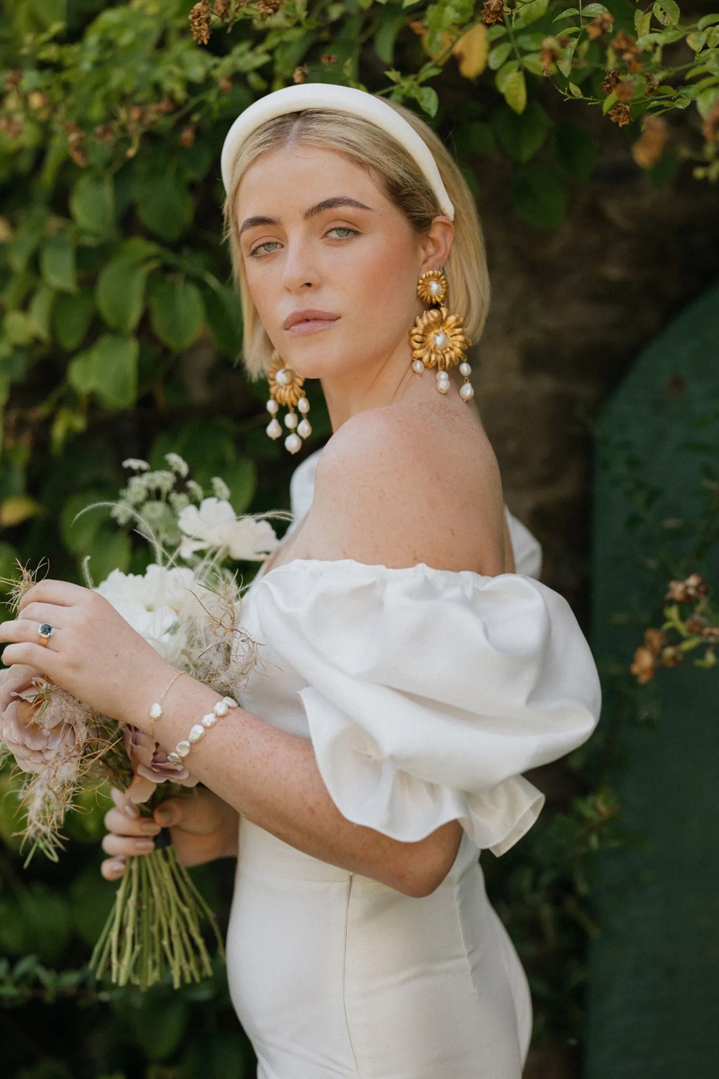 White Headband Wedding 