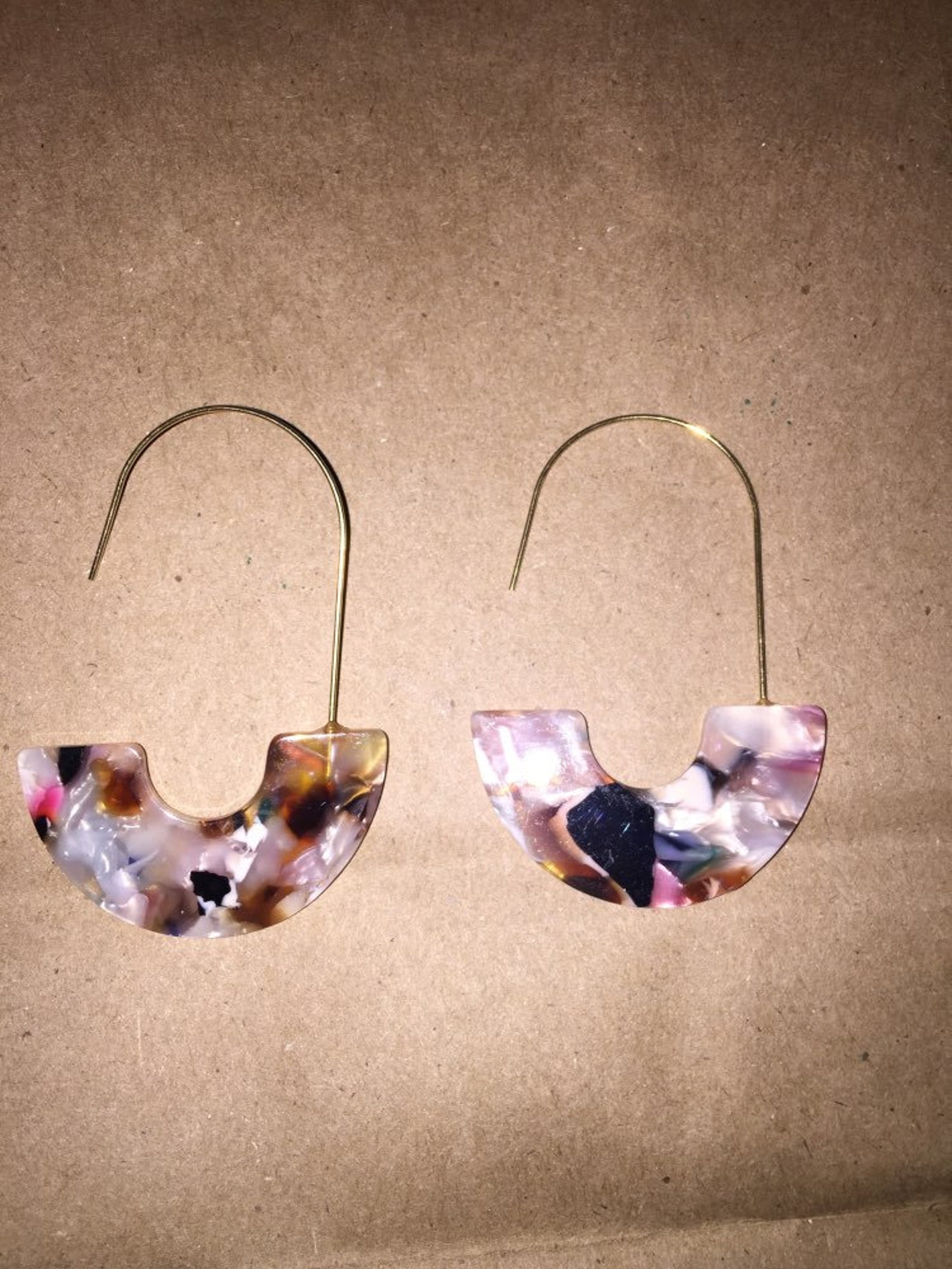 Tortoise Earrings Large Statement Acrylic Earrings Tortoise Etsy