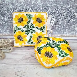 Cadeau pour égout Livre d&#39;aiguilles et coussin à épingles biscornu tournesol Cadeau maman autisme