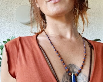 Lapis KUPFER LAZULI Lange Anhänger Halskette